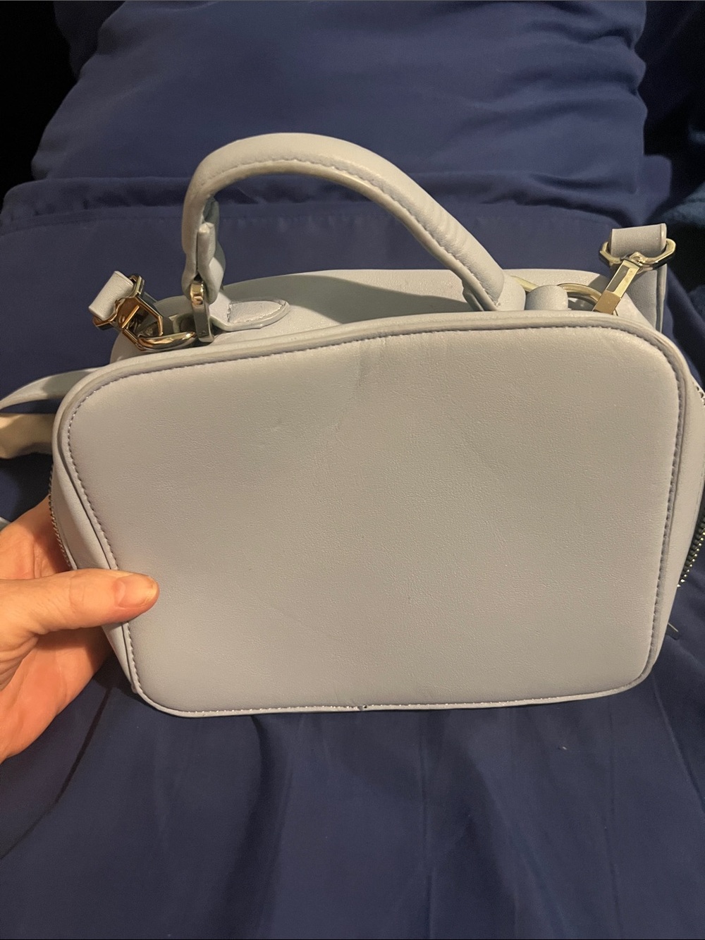 Title: Forever 21 Light Blue Structured Crossbody Bag Top Handle Purse